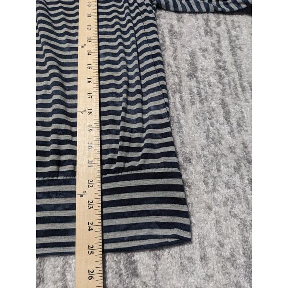 Chico's Blouse Women Size 16 Blue Striped Raglan Sleeve Stretch Bleached-Look - Picture 10 of 10